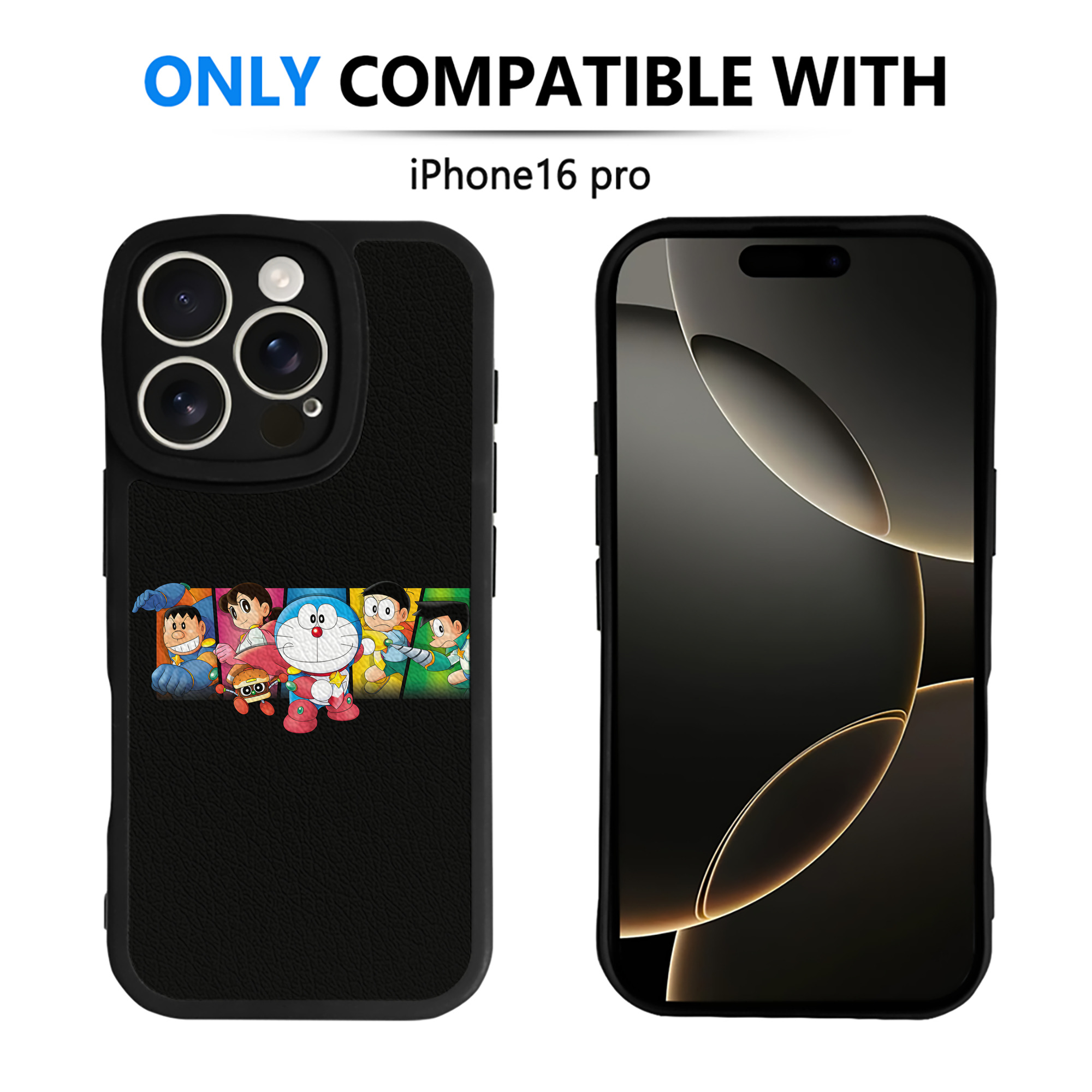 （画像用） ドラえもん Doraemon 【iPhone 16シリーズ対応】シリコンスマホケース（レザー調） 材質：シリコン